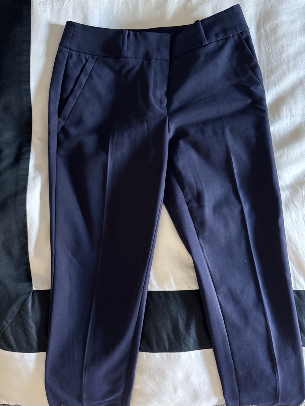 LOFT Navy Slim Tailored Ankle Trousers